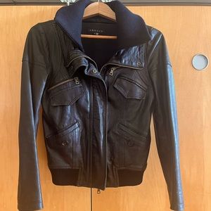 Theory Black Leather Jacket